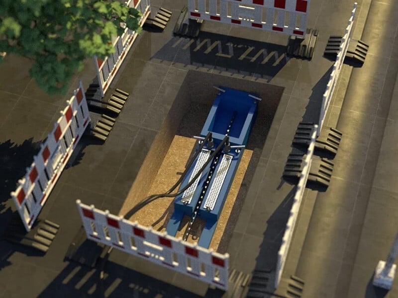 Verlegeverfahren Berstlining für das Trinkwasserrohr Wavin TS DOQ