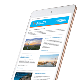 ipad with in depth newsletter image