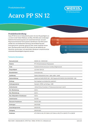 Produktdatenblatt Acaro PP SN12